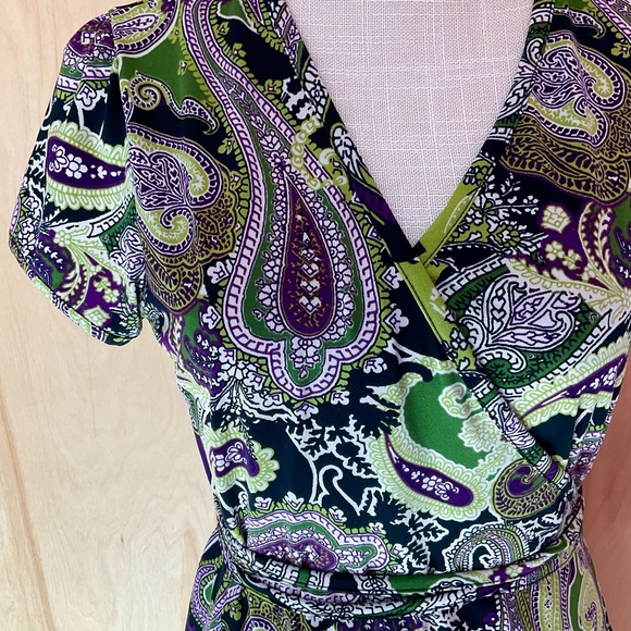 Apt.9 paisley ruffled wrap dress - EUC - Picture 3 of 6